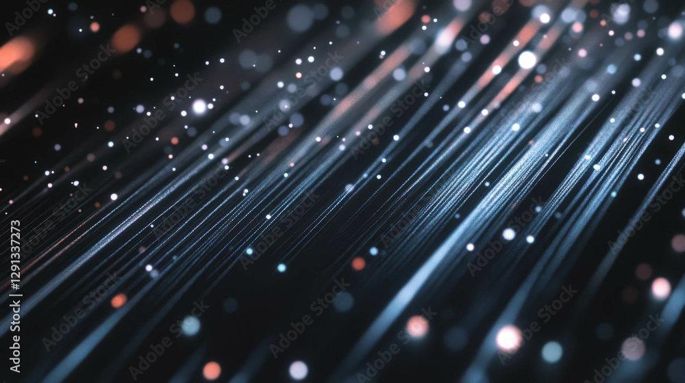 Poster abstract cosmic light rays and bokeh for futuristic design