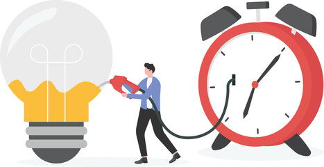 Company employees planning task and brainstorming flat vector illustration. Cartoon people sharing ideas and meeting.

