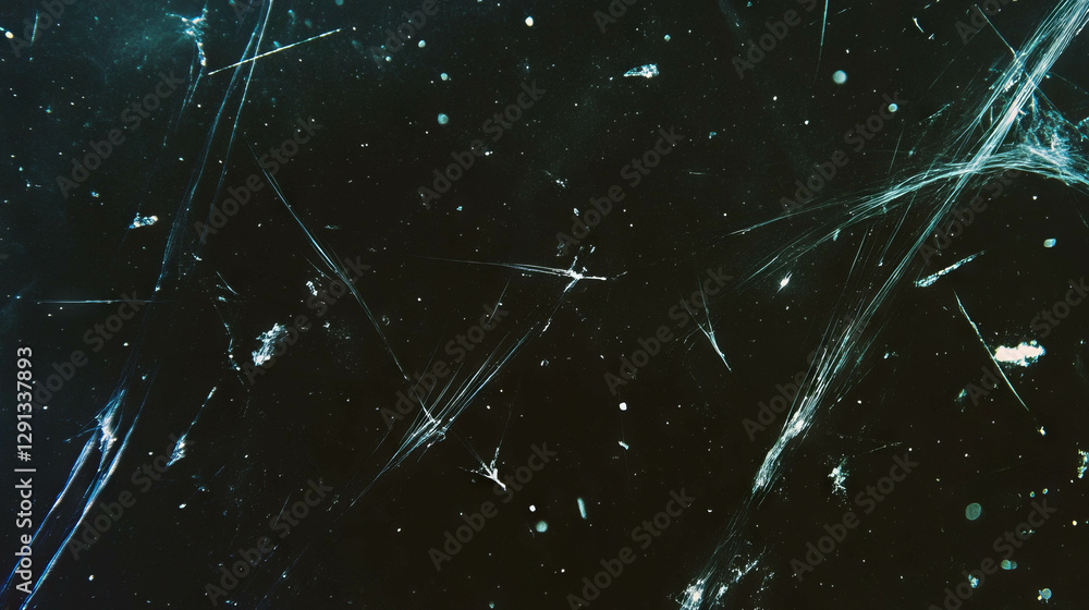 Poster abstract cosmic scene with flickering white lights and subtle filaments for creative design