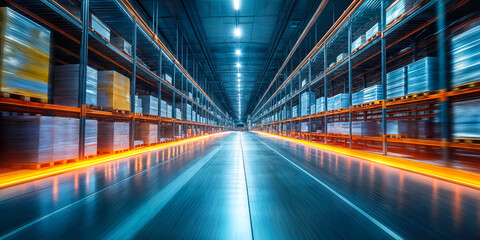 Fototapeta premium Transformative AI in Logistics Enhancing Distribution Efficiency and Market Penetration Strategies