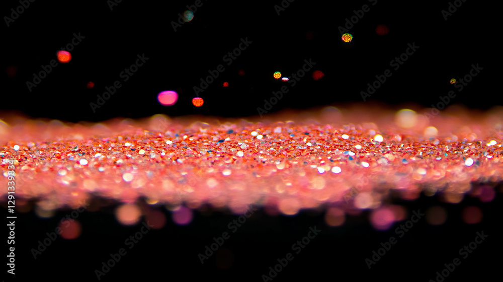 Poster Abstract background of floating multicolored sand grains with sparkling lights