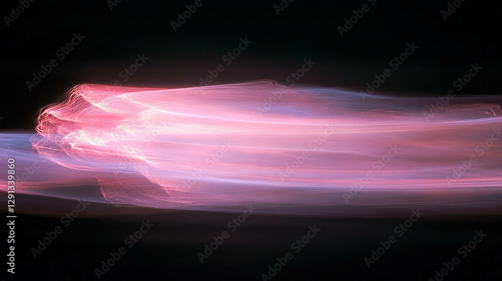Poster dreamlike background with floating pink light wisps for design projects