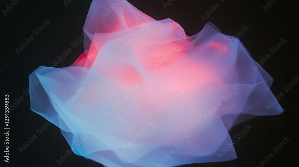 Poster ethereal background of floating pink and blue light wisps for creative design projects