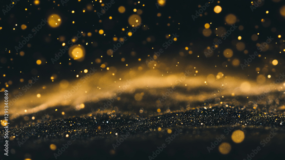 Poster mystical floating sand particles in motion for abstract design and background
