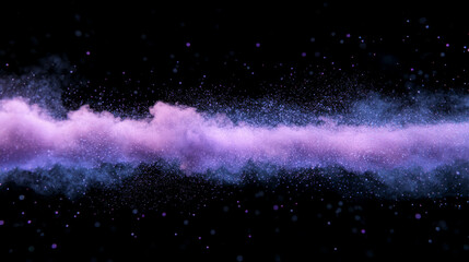 Enchanting flow of purple smoke and mist with mystical blurred background for creative design