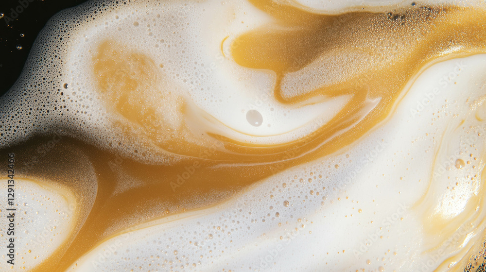 Poster Abstract fluid foam background with dynamic shapes and textures