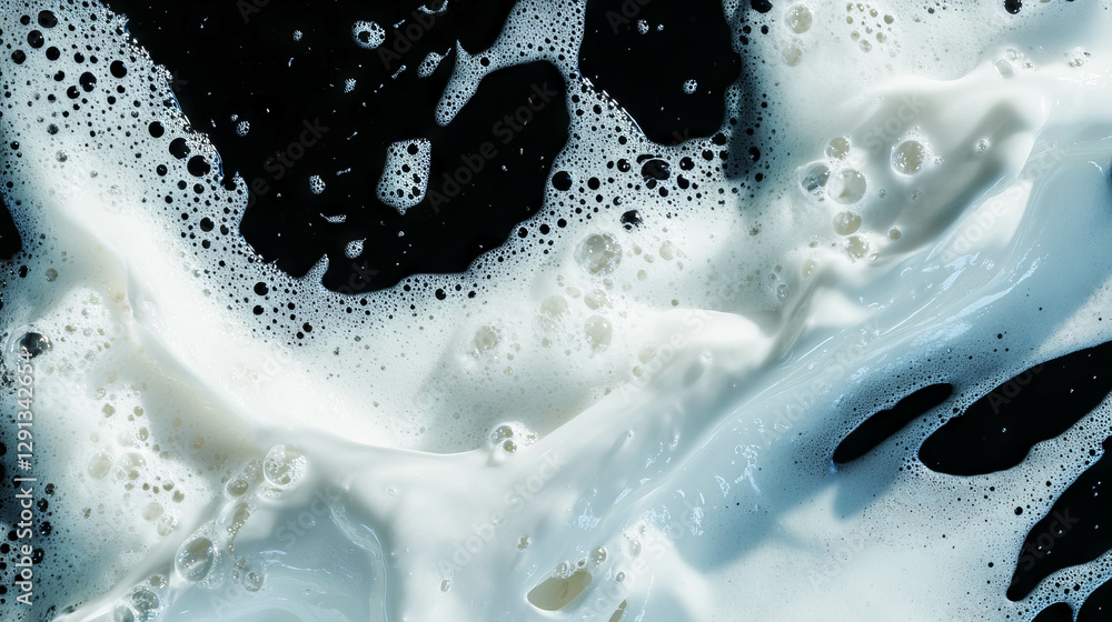 Aufkleber Abstract foam texture on dark surface for creative design and background use
