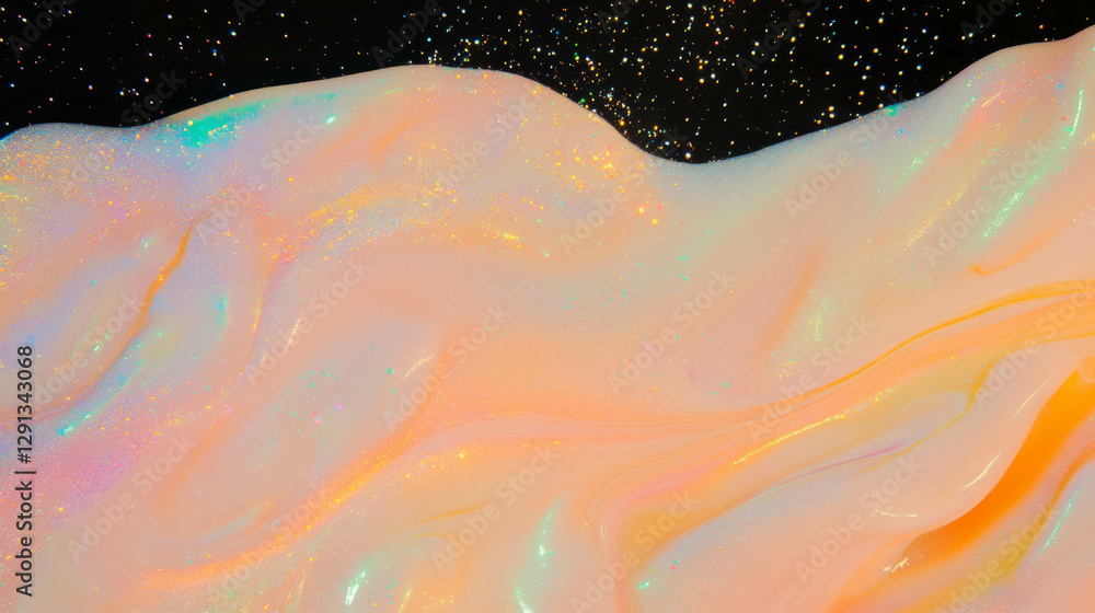 Poster Abstract glitter and foam texture with cosmic swirl for creative design