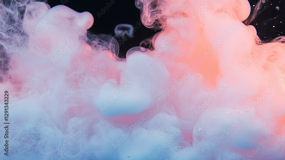 Poster ethereal abstract background with foam and smoke textures for creative design