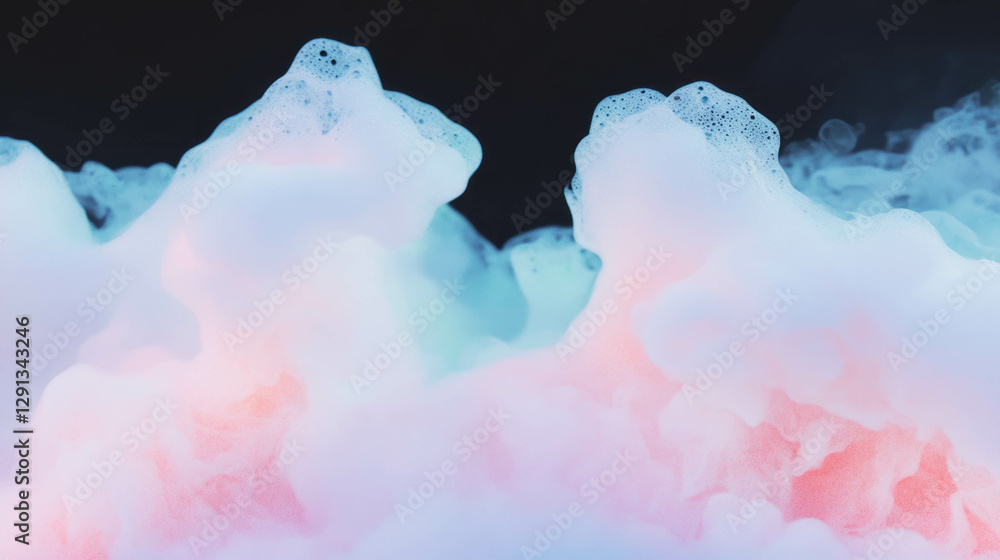 Poster ethereal foam and smoke abstract background for creative design