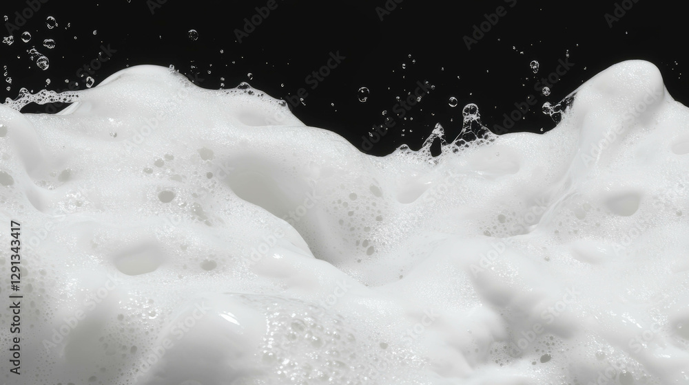 Poster clean foam texture background with white bubbles for hygiene and freshness concept