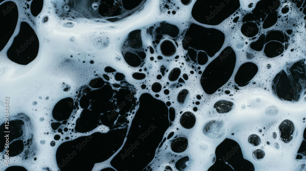 Poster Abstract foam patterns creating a complex network for creative background design