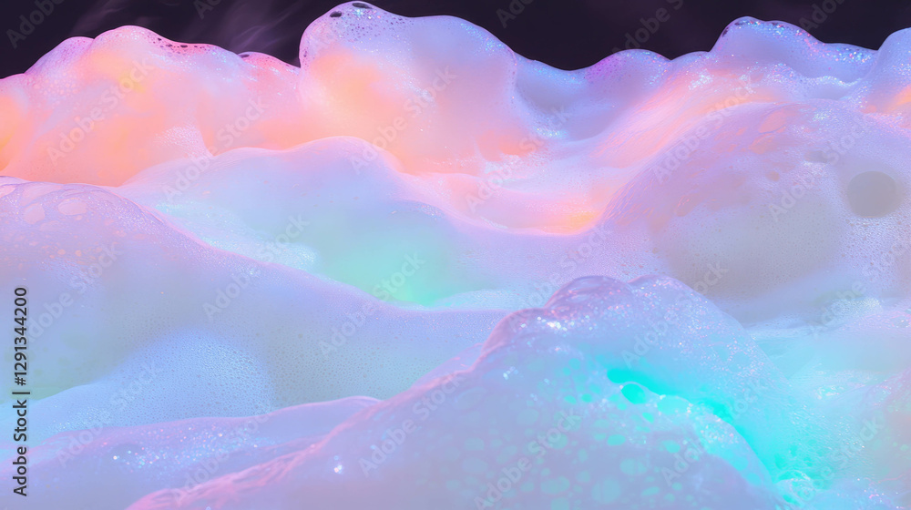 Aufkleber abstract background of foam smears illuminated by multicolored light