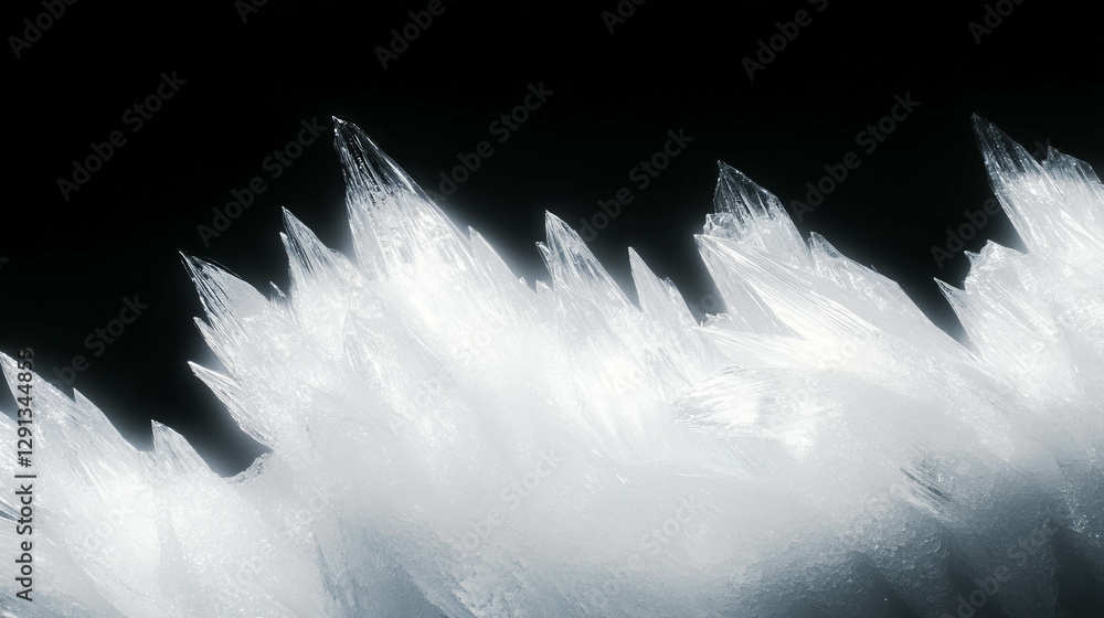 Poster Abstract ice crystal background with light reflections and foam texture