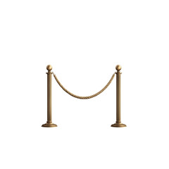 Elegant Gold Barrier with Rope for Event Decoration and Crowd Control