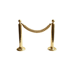 Elegant Gold Barrier Posts with Rope for Crowds and Events