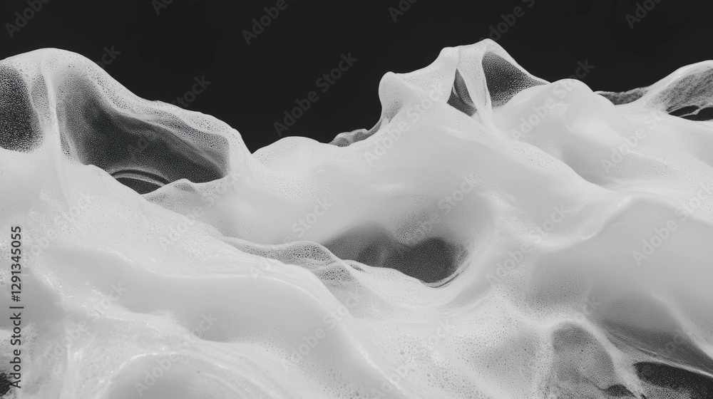 Poster Abstract foam texture on dark background for creative design use