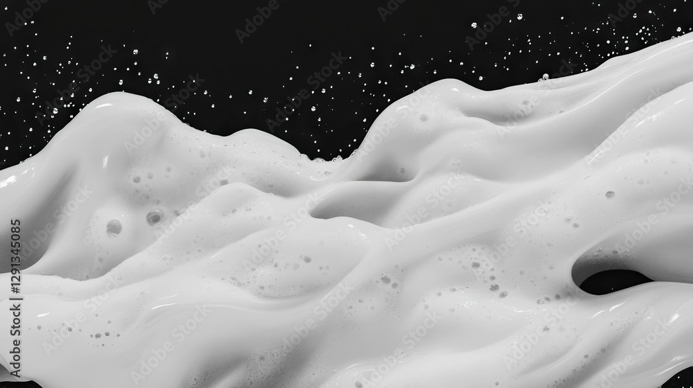 Poster Abstract background of white foam texture with dynamic flowing patterns