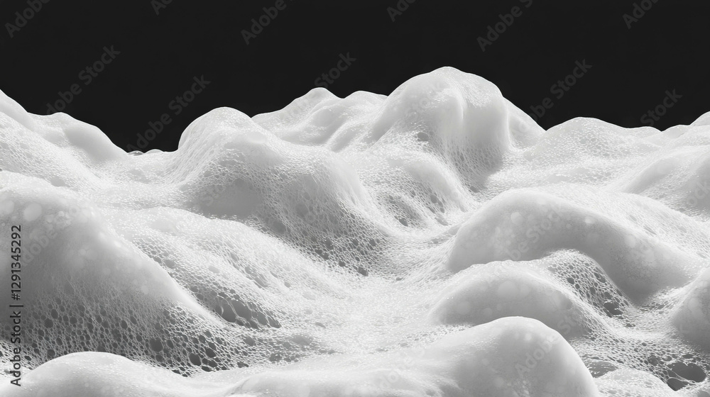 Poster Abstract foam texture with varied thickness on dark background for creative design