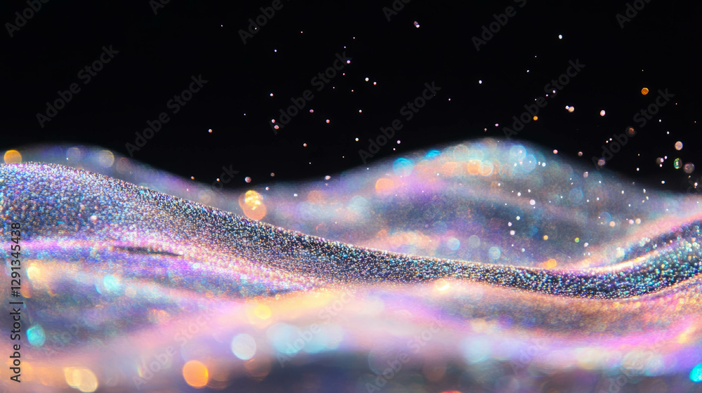 Aufkleber iridescent foam smears with sparkling highlights in abstract background design