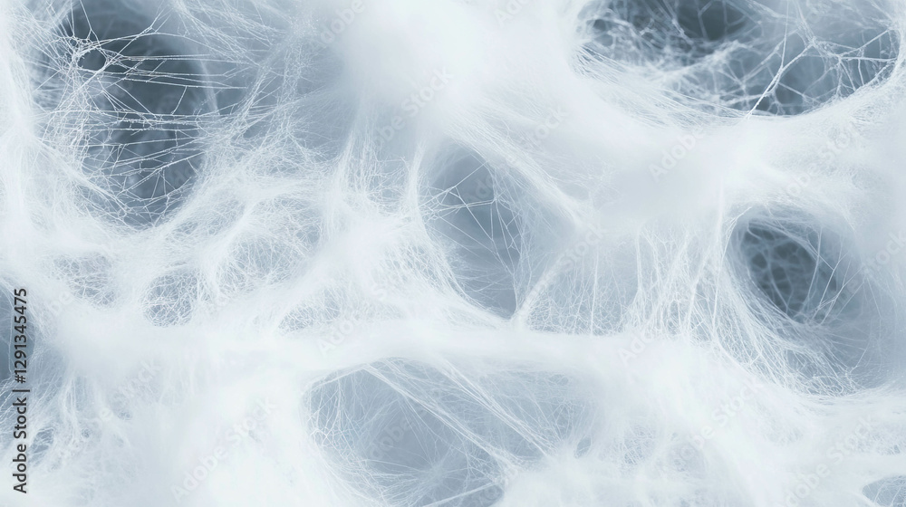 Poster frost covered spiderweb with icy text for winter theme background design