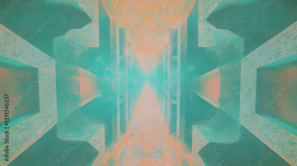 Poster Abstract geometric patterns with fractal symmetry for modern design