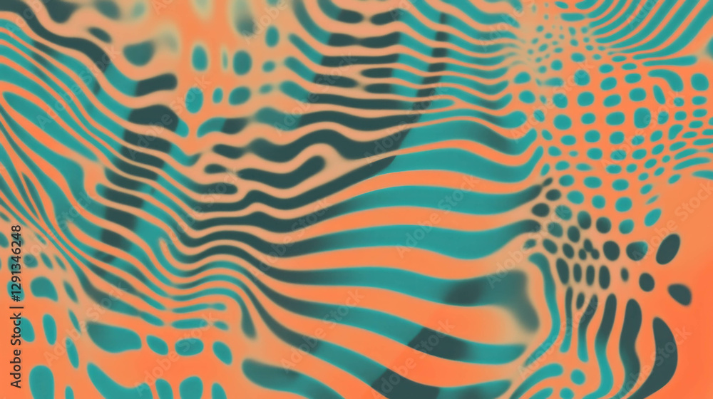 Poster vibrant geometric patterns with optical illusion for graphic design