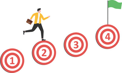 Businessmen set their business goals to help them reach the top in the market, beat their competitors to the 1st place.
