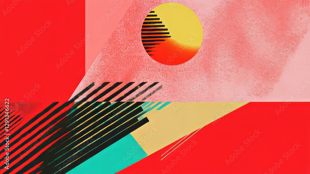Poster Abstract geometric background with contrasting colors for modern design projects