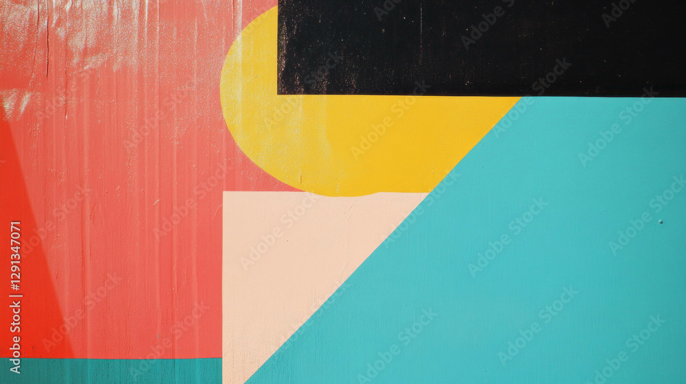 Poster vibrant geometric shapes with bold memphis pattern for retro design and decor