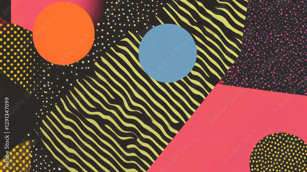 Aufkleber colorful geometric and zigzag patterns for graphic design and backgrounds