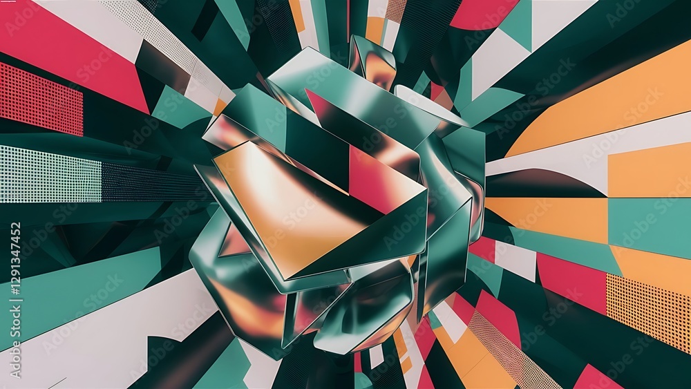 Fototapete abstract background of geometric shape 3d background design 3d rendering