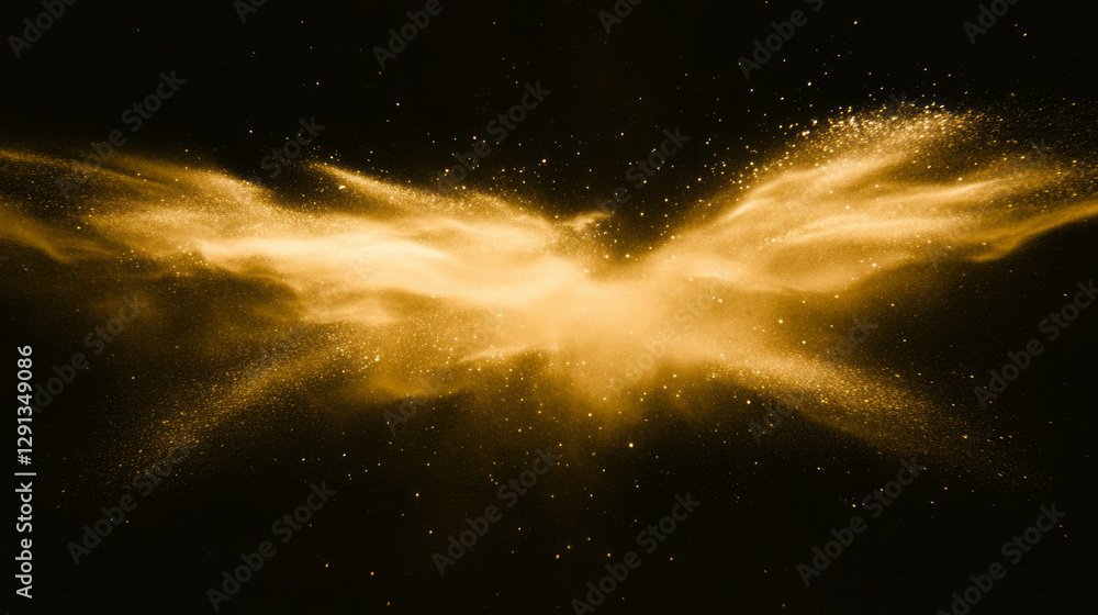 Poster ethereal golden light with shimmering dust particles - abstract celestial vibe