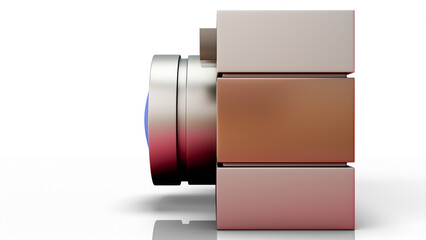 Minimal 3D Camera Concept Art with transparent background