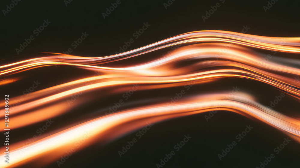 Poster Golden light gradient with flowing abstract lines for elegant background design