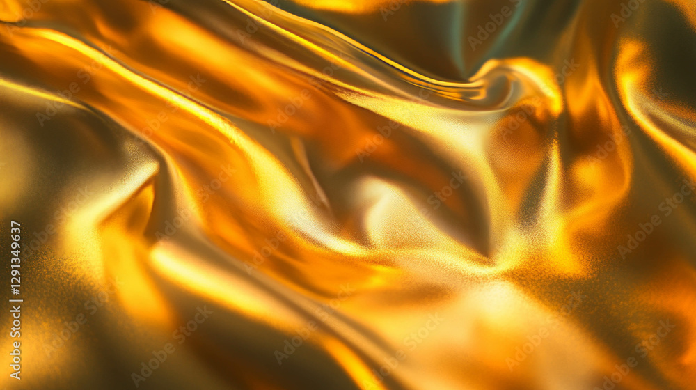 Poster golden light gradient background with smooth satin texture for elegant design