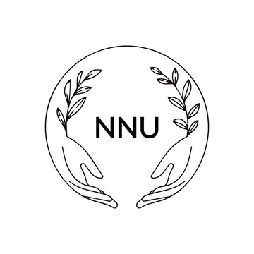 NNU creative minimalist letter logo.
