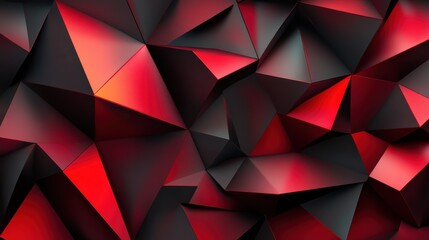 Obraz premium An eye-catching abstract image featuring intricate red and black geometric shapes, showcasing depth and an engaging visual rhythm perfect for modern designs.