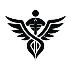 Medical health logo design template vector illustration
