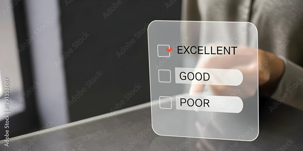 Aufkleber visual rating bar concept for photo stock: highlighting excellent, good, and poor performance evalua