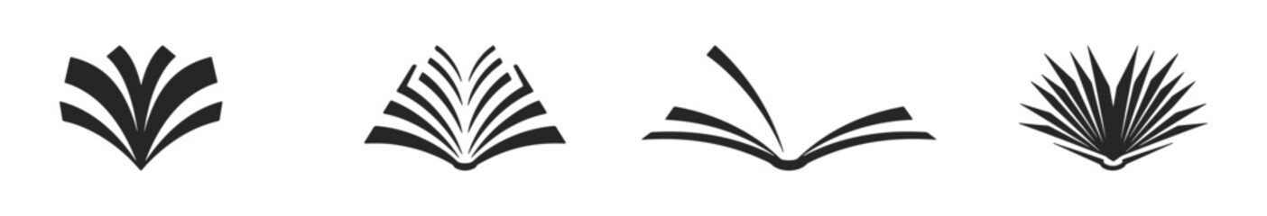 Book icons collection. Isolated on white background. Textbook icons. Various Books Icon Set. Literature book icons set.