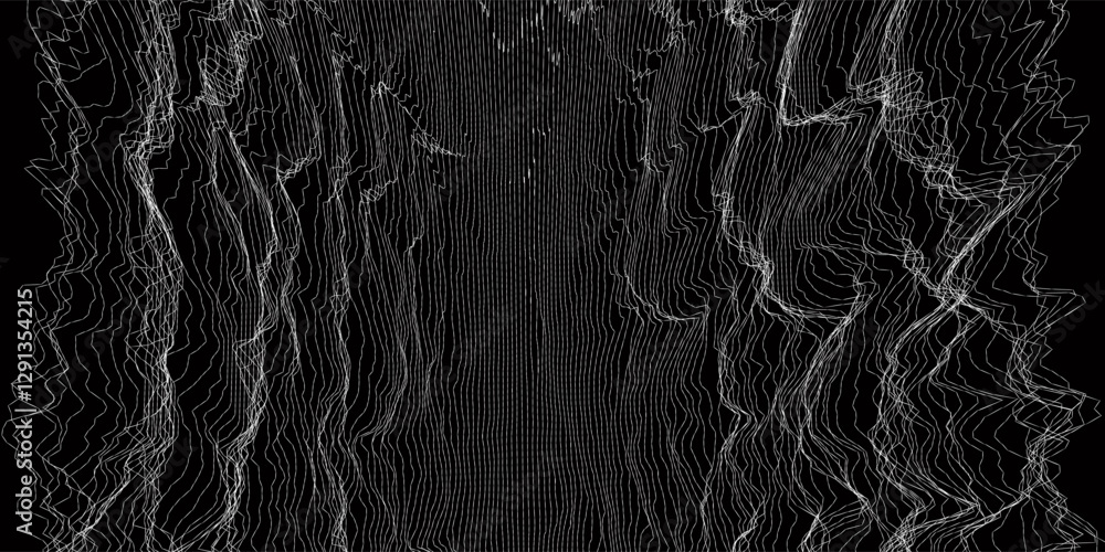 Wall mural abstract noisy lines on dark background. chaotic lines texture.