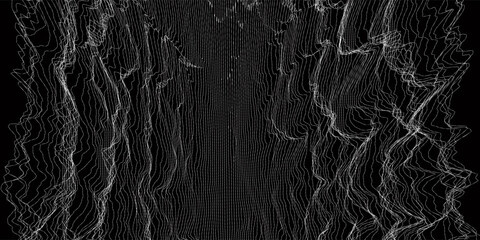 Abstract noisy  lines on dark  background. Chaotic lines texture.