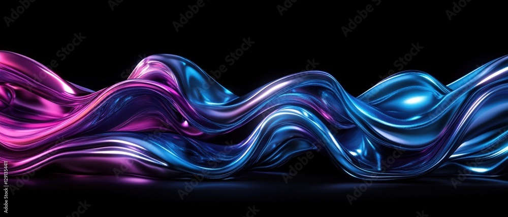 Poster abstract wave background featuring blue and pink colors with smooth flowing design and dynamic shape
