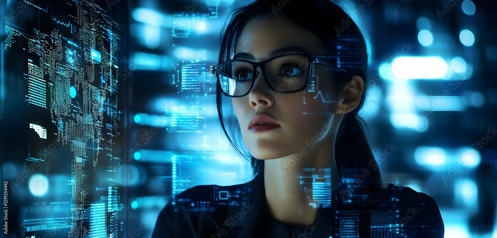 Aufkleber it developer intensely analyzes cybersecurity threats in tech environment