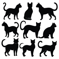 black silhouettes of cats