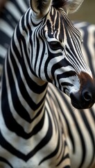 Close-up horizontal black & white zebra stripes, fashion, style