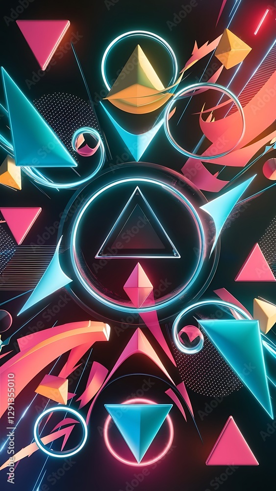 Poster abstract wallpaper with 3d dynamic shape background with motion forms futuristic trendy backdrop mod