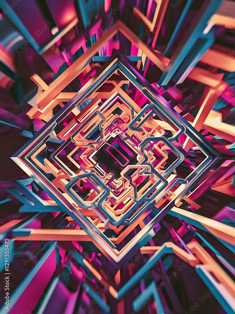 Fototapete abstract background of geometric shape 3d background design 3d rendering