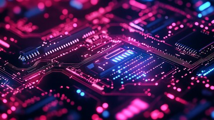 Obraz premium This image is a macro shot of a circuit board